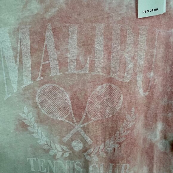 American Eagle Recycled Cotton Oversized Malibu Tennis Club Tie-Dye Tee Womens L - Picture 6 of 11
